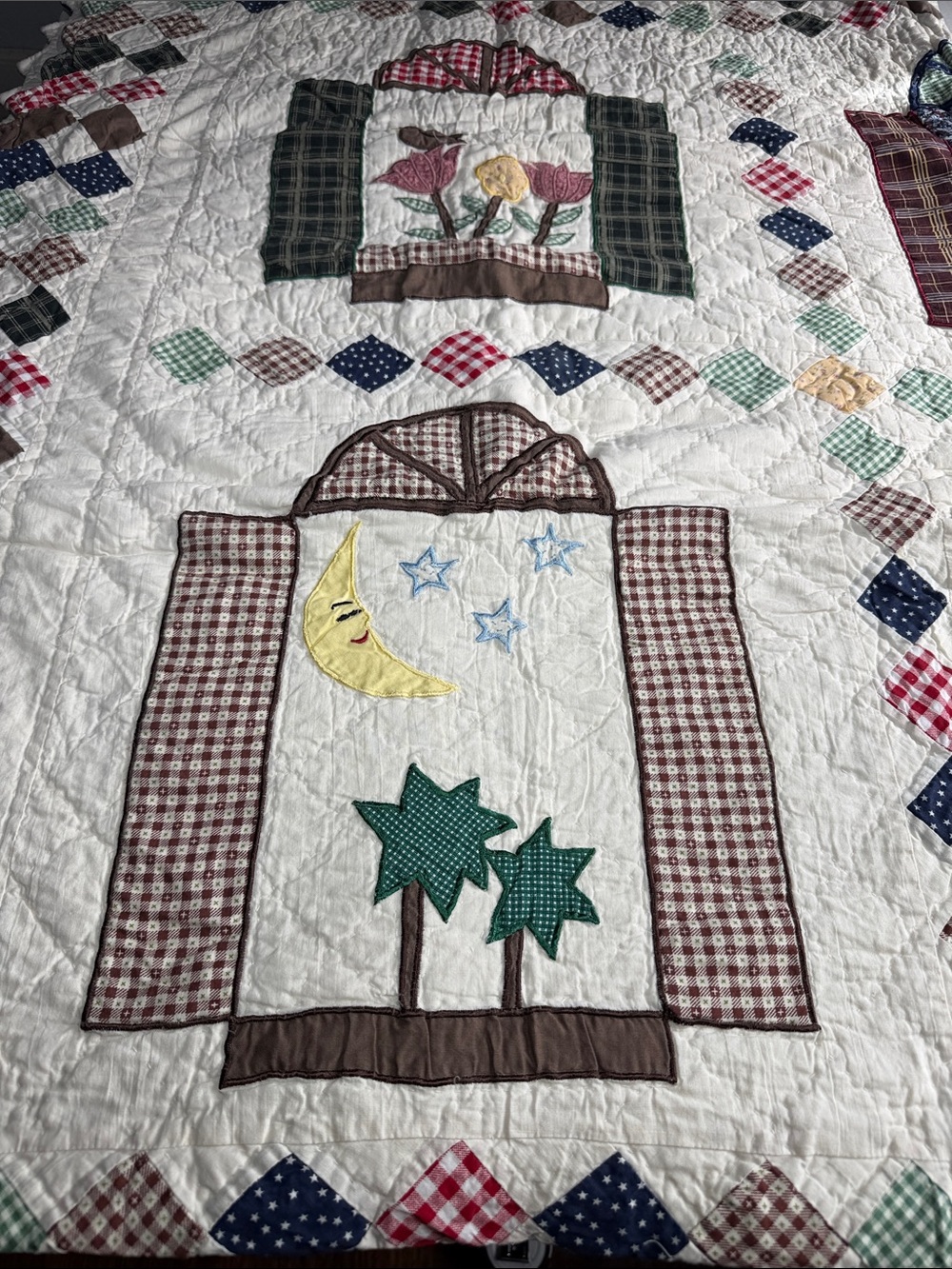 Vintage Sunshine Quilt Twin 100% Cotton Patchwork Country Cottage Bedspread